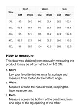 Plus Size Women Print Polka-dot Elastic Waist Chiffon Long Skirt Sai Feel